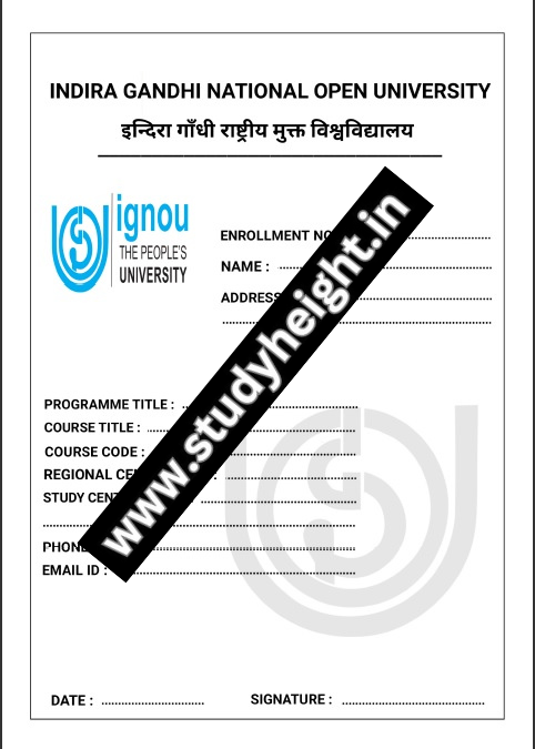 ignou assignment front page
